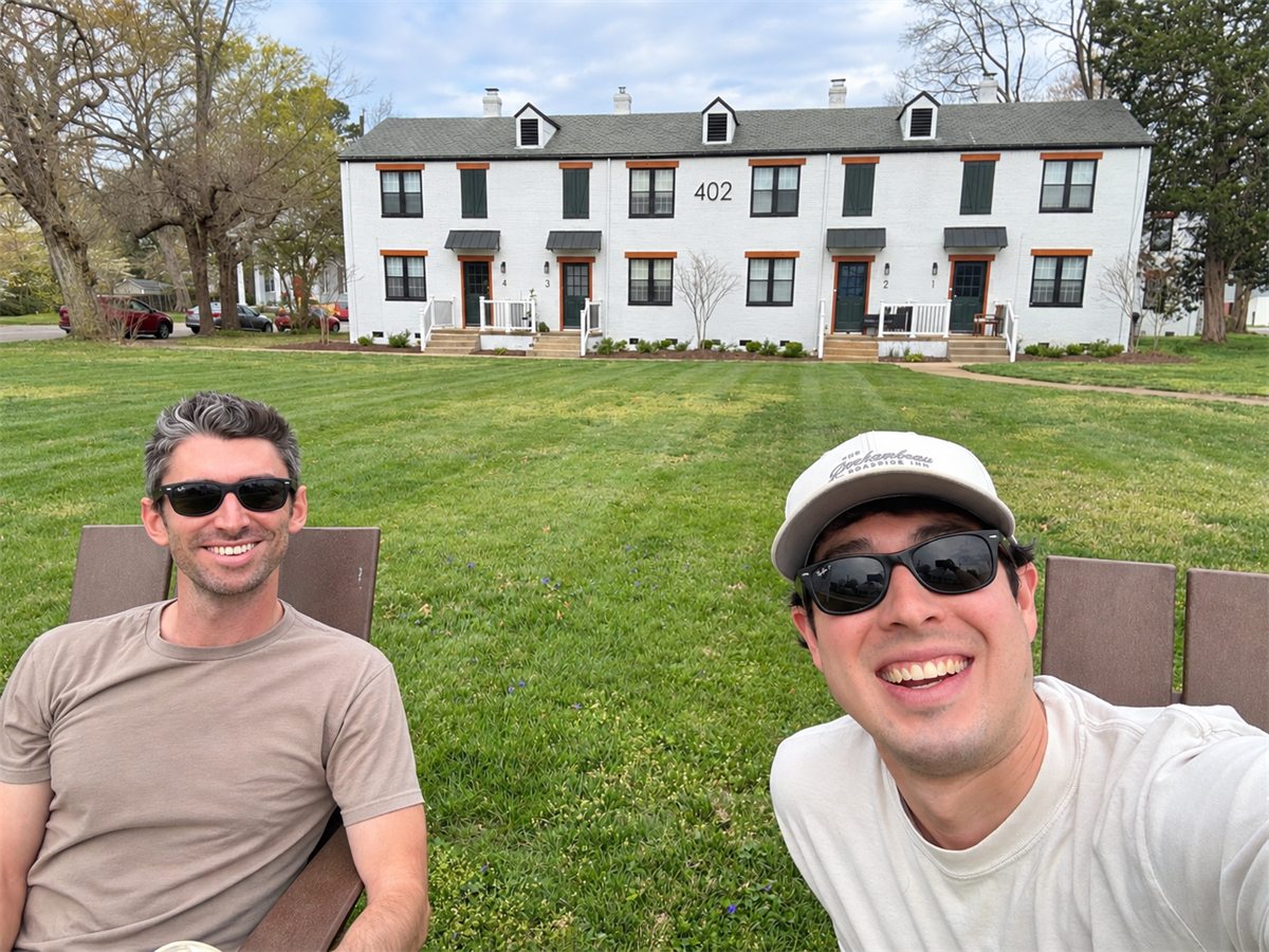 Lyle and Domenic in front of Ashland Crossing